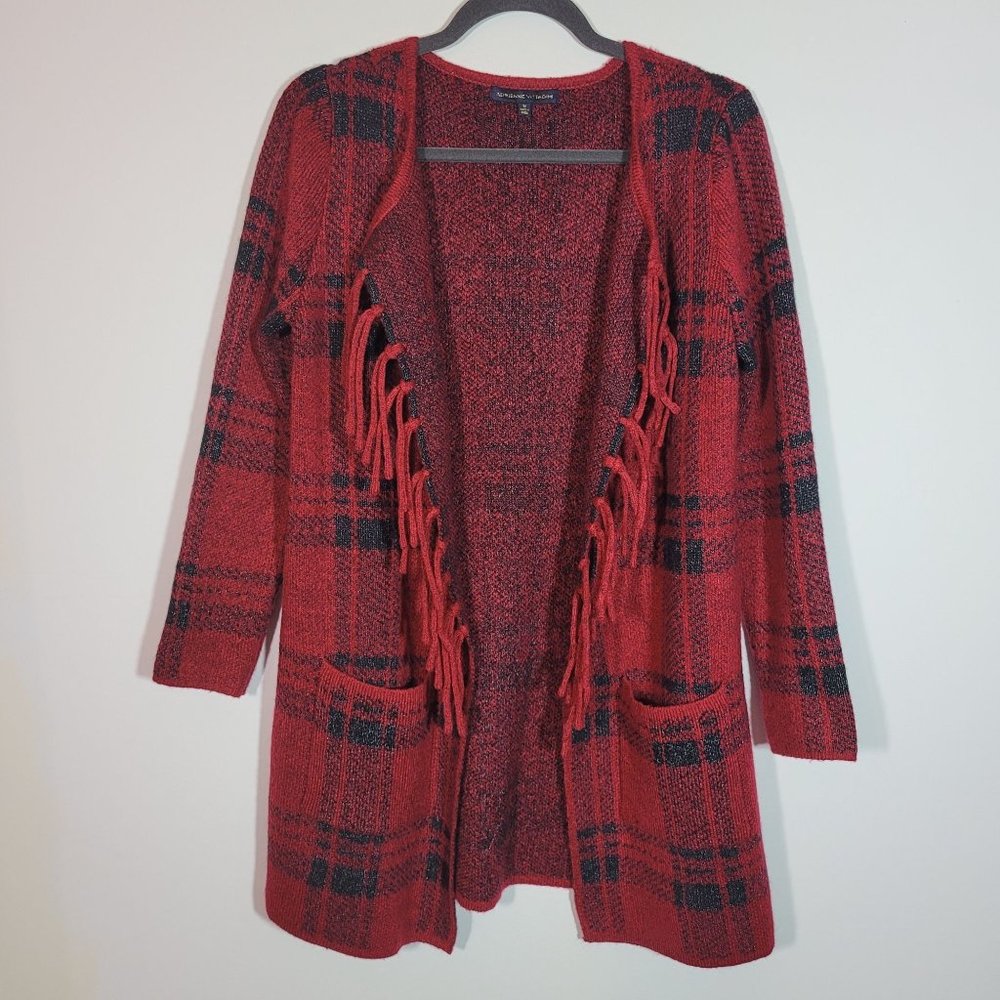 Adrienne Vittadini Red Cardigan Womens Medium